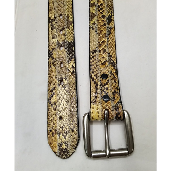 Tony Lama Multicolor Leather Silvertone Buckle Men Belt -Made in USA - Size 34 - Picture 7 of 16